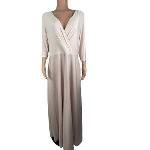 Alfred Sung size XL soft mauve ballet pink v neck fit & flare dress, ballet core